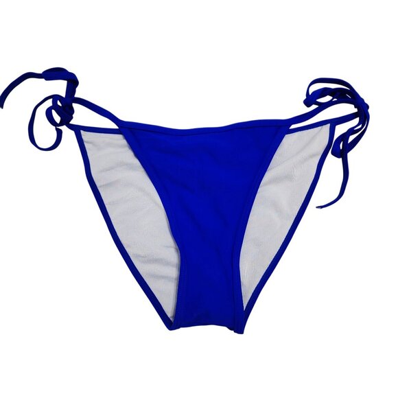 Two-Piece Blue Halter Bikini Set  Adjustable Triangle Top Tie-Side Bottoms SZ M - Picture 7 of 7